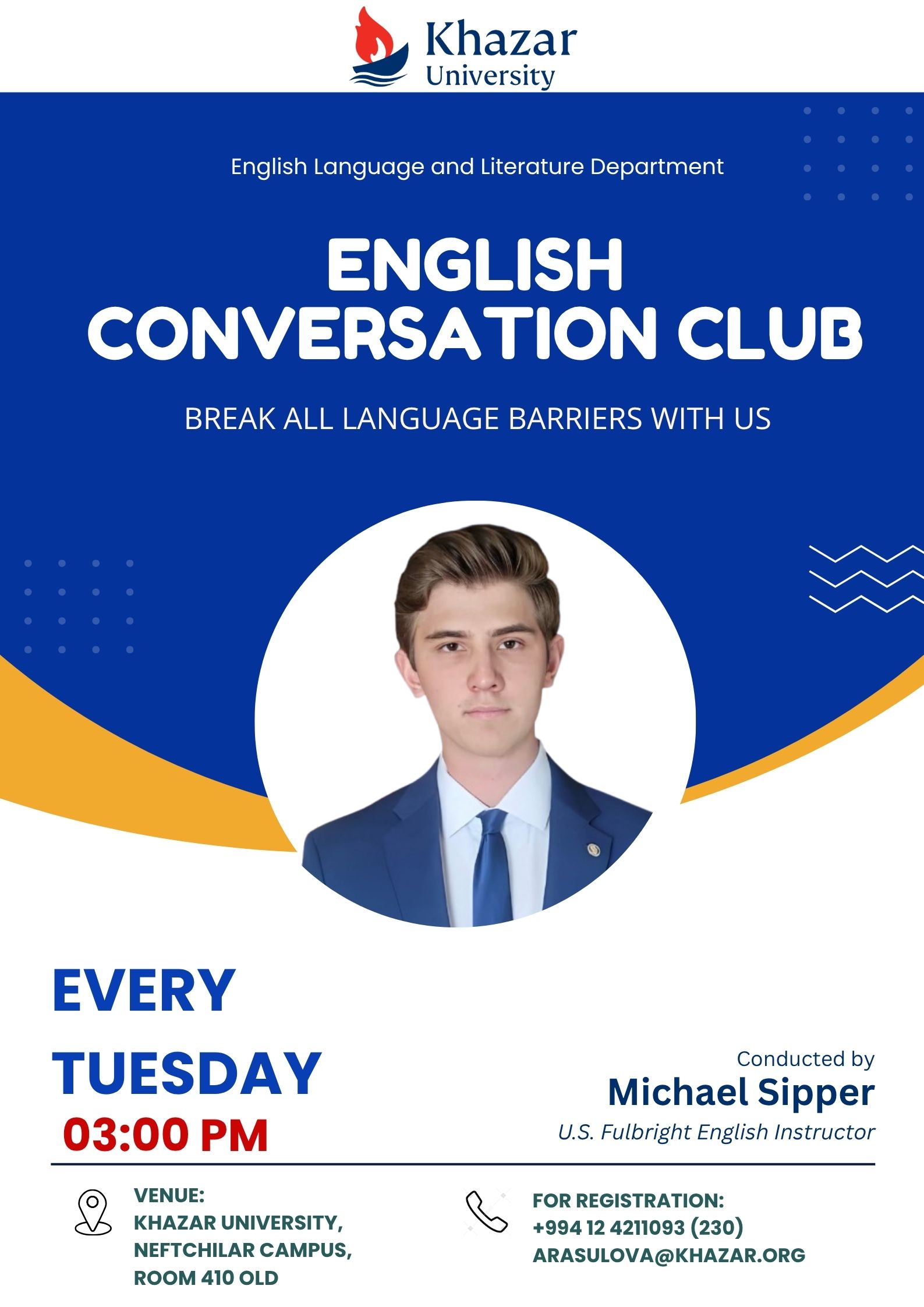 İngilis dili və ədəbiyyatı departamentində ingiliscə danışıq klubu